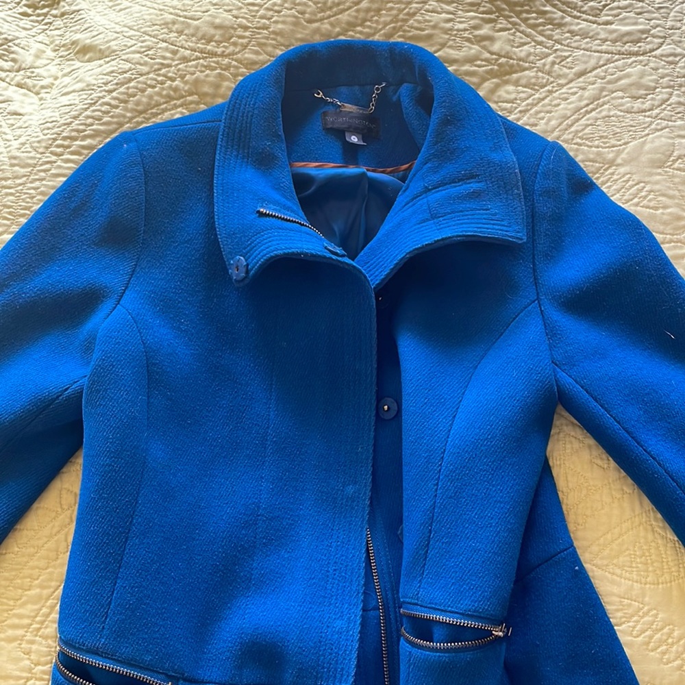 Worthington Wool Coat Cobalt Blue